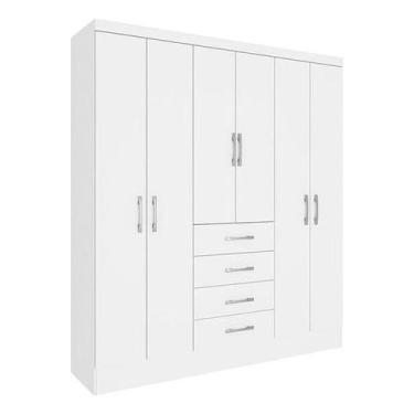 Imagem de Guarda Roupa Casal Arizona 6 Pt Neve Mdp Móveis Tcil - Tcil Móveis, Ne