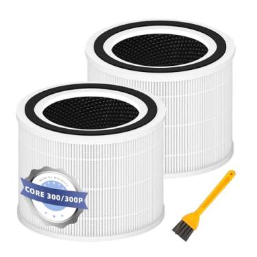 Imagem de Filtro de substituição Core 300 para purificador de ar LEVOIT Core 300 e Core 300, filtro de substituição H13 True HEPA 3 em 1, sistema de filtragem de carvão ativado, pacote com 2