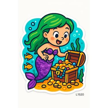 Imagem de Adesivo Infantil Sereia e o Tesouro Submarino