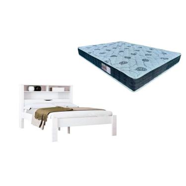 Imagem de Colchão Casal D45 Cecina + Cama Invicta Branco