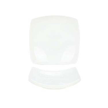 Imagem de Prato fundo de cerâmica simples e requintado de cor redonda para uso doméstico em estilo chinês - prato de salada de frutas brancas puras