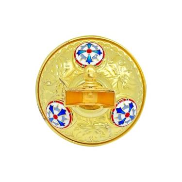 Imagem de RZRHMUHN Cruz ortodoxa, crucifixo de metal, decoração de cruz de Jesus, cruz de Jesus de mão, igrejas, casamentos, funerais, 30 x 19 cm, ouro (base)