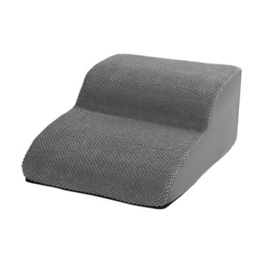 Imagem de Fenteer Escadas de cachorro degraus para animais de estimação para o leito alto não deslizante não com capa lavável removível rampa de cães, Cinza