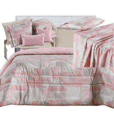 Imagem de Kit Coordenado Edredom, Cobre Leito E Lençol Sensuale Super King Quadri 8 Peças - 80% Algodão, 20% Poliéster