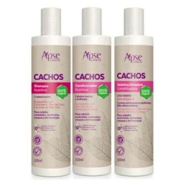 Imagem de Kit Cachos Apse Shampoo, Condicionador e Gelatina - Aspe