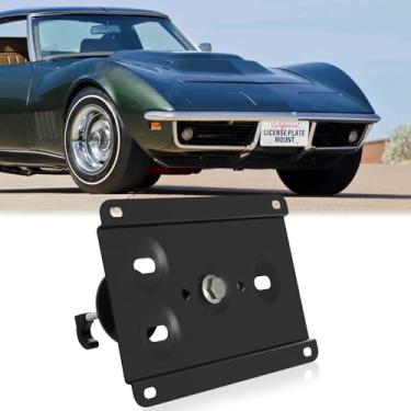 Imagem de Suporte de placa de carro para para-choque dianteiro compatível com Chevrolet Corvette C6 2005-2013 sem broca grade frontal moldura de placa de licença kit de montagem de suporte antifurto acessórios