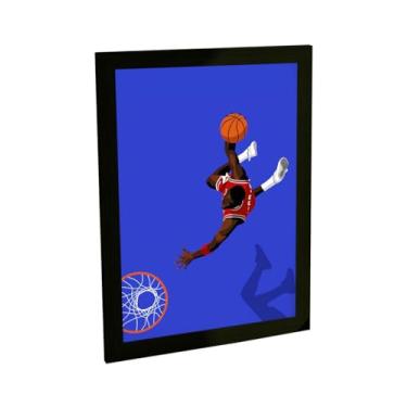 Imagem de Quadro Decorativo Basquete Enterrada De Cima Ilustração Minimalista Decoração Poster Quarto Sala