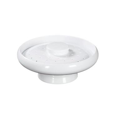 Imagem de Estilo nórdico cor sólida esmalte irregular cor imitação porcelana delicada placa de gelo seco - 30,5 cm [branco]