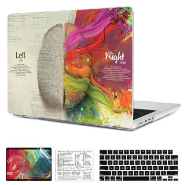 Imagem de QCzyc Compatível com MacBook Pro 16 polegadas versão 2021-2024 M4 A3403 A3186 M3 A2991 M2 A2780 M1 A2485 Pro/Max capa de plástico rígida e adesivo de teclado Mac OS e capa de teclado (Cérebro esquerdo