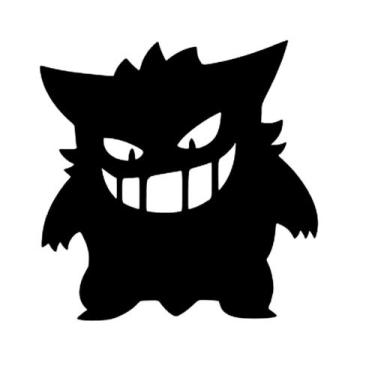 Imagem de aplique de parede Pokemon Gengar em MDF com fita dupla face decoração 