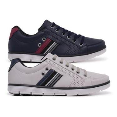 Imagem de Kit 2 Sapatênis Masculinos com Zíper e Cadarço Elástico-Masculino