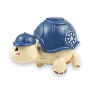 Imagem de Tartaruga de Brinquedo Educativo para Bebê, com Movimento, Anda Sozinha Animal Fujão (Azul)