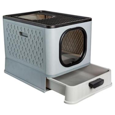 Imagem de Caixa de Areia Fechada Banheiro Premium com Bandeja Gatos - Jel Plast,