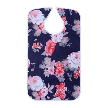 Imagem de FashionCha Babador Adulto para Comer 44x78 Cm, Protetor de Roupas à Prova D'água, Durável E Resistente a Manchas para Idosos, Flor Impresso