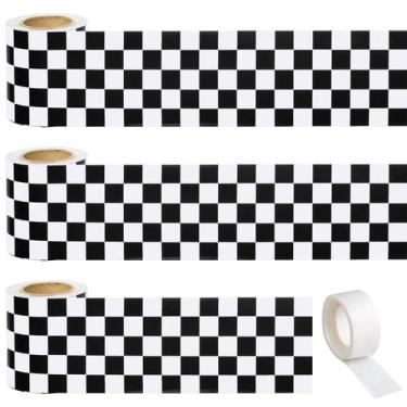 Imagem de Bordas do quadro de avisos FOBSME quadriculado preto branco x3