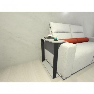 Imagem de Mesinha Lateral Para Sofá Estilo Industrial 100% MDF Mesa Apoio, Mesa Auxiliar Sofá Preto Com Cinza
