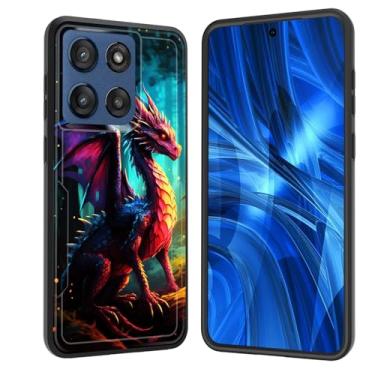 Imagem de JHYYTUJTYP Capa para Moto Edge 2025, [Teste de queda de grau militar] Capa protetora resistente à prova de choque resistente para Motorola Moto Edge 2025, dragão da floresta