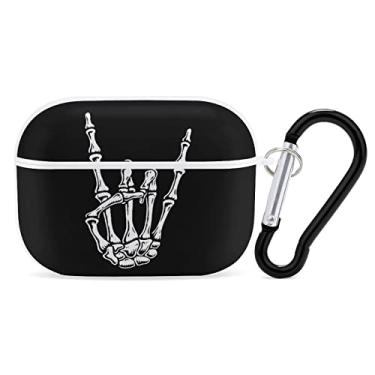 Imagem de Capa de fone de ouvido Bluetooth divertida de mão de caveira Rock N Roll compatível com AirPods Pro caixa protetora impressa