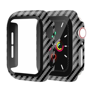 Imagem de idudu Capa para Apple Watch SE 3 (2025) SE 2/SE/Series 4 5 6 40 mm com vidro temperado | Protetor fino | Capa protetora rígida de PC de cobertura total | Compatível com iWatch de 40 mm