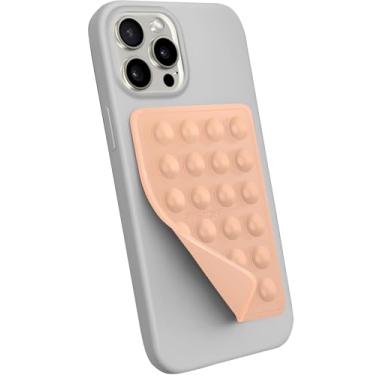 Imagem de StickyGrippy Suporte De Ventosa Para Capa Celular, Acessório Adesivo Sillicon Iphone E Android, Celular Com Espelho Brinquedo Fidget Viva-Voz Chuveiro, Vídeos Selfies Do Tiktok (Bege)