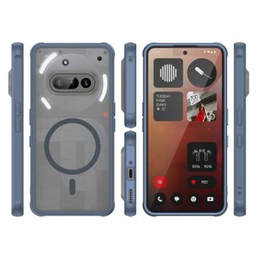 Imagem de Elubugod Capa compatível com Nothing Phone (3A), compatível com MagSafe, antiqueda, compatível com Nothing Phone 3a A509 capa protetora de absorção de choque azul