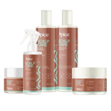 Imagem de Kit Scalp Care Completo Ápice 05 Itens Com Tônico Tratamento Capilar Estimulante Menta