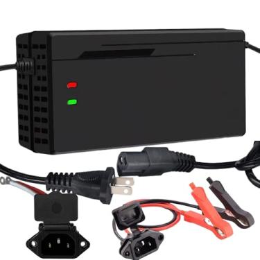 Imagem de Carregador de bateria LiFePO4 de 36V/43,8V 10A para bateria de fosfato de lítio e ferro de 36 V (38,4 V 12 cordas), carregador de bateria de lítio inteligente