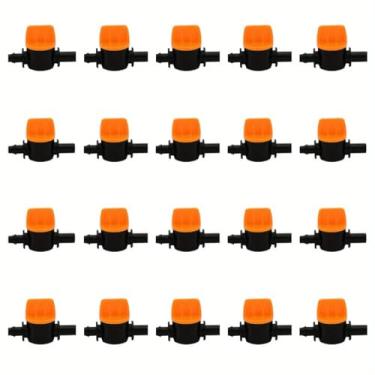 Imagem de Válvula de irrigação por gotejamento de 20 peças, válvula de fechamento de farpa de 1/10.2 cm, válvula de comutação de irrigação por gotejamento, válvula de esfera farpada para sistema de irrigação