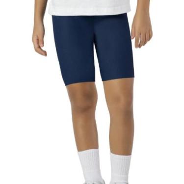 Imagem de Bermuda Infantil Menina Suplex Marinho Confortável Uniforme - Vrasalon
