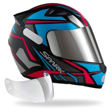 Imagem de Capacete Ebf Dragon Spider Tiffany + Viseira Cromada