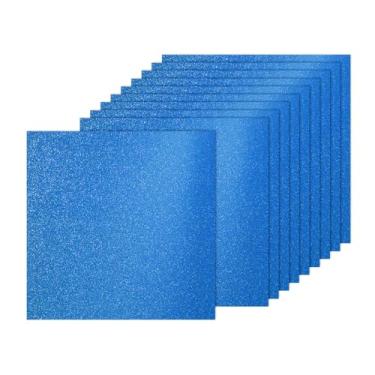 Imagem de PATIKIL Cartolina com glitter azul, 40 folhas, papel com glitter, 30 x 30 cm, papel brilhante de 250 g/m², grande brilho para artesanato, scrapbook, arte faça-você-mesmo, festa de casamento