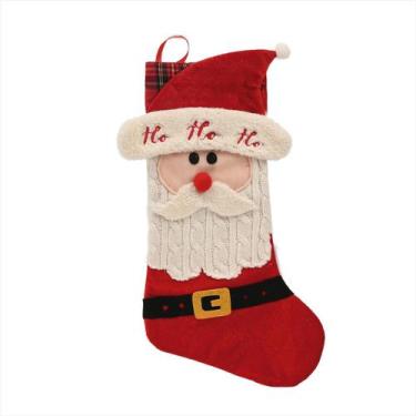Imagem de Bota De Natal Meia Árvore De Natal Papai Noel Vermelho 45Cm - Magizi