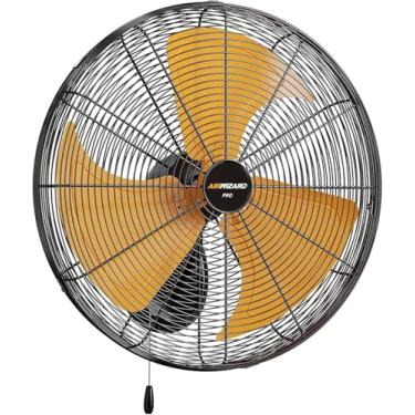 Imagem de AIRWIZARD Ventilador industrial de montagem na parede de 50 cm - 6000 CFM de alta velocidade, construção de metal resistente, 3 velocidades, inclinação ajustável, operação silenciosa - ideal para