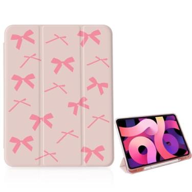 Imagem de OFQKOAKS Capa de gravata borboleta rosa para iPad 11 polegadas (A16) 11ª 2025/iPad 10,9 polegadas 10ª geração 2022, [porta-lápis + hibernar/despertar automático], capa protetora fina com suporte