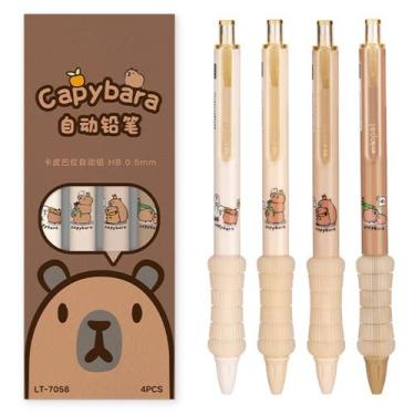 Imagem de Lápis mecânicos MOZXIRZ Capivara de 0,5 mm para crianças, 4 unidades