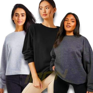 Imagem de Blusa Moletom CARECA Feminina Flanelado Frio Blusão Jaqueta Academia C