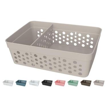 Imagem de Cesto Organizador Trama Rattan c/ Divisória Removível 17x11 - Usual Ut