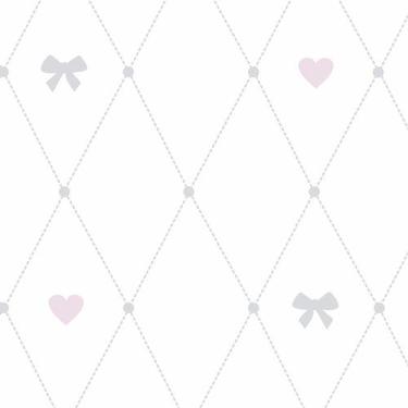 Imagem de Papel de Parede Adesivo Baby Rosa e Cinza - 063 - Multimpressão