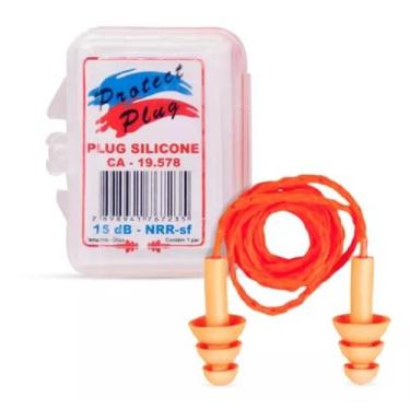 Imagem de Kit Protetor Auricular Auditivo com cordão Protect Plug De Silicone 15
