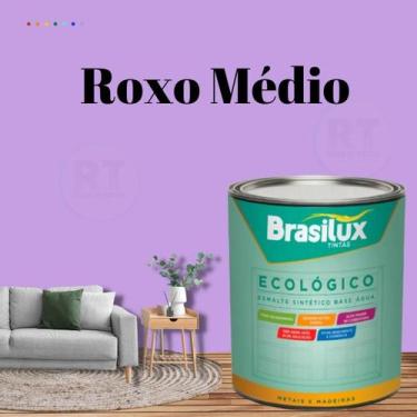 Imagem de Esmalte Sintético Brasilux Base Água Ecologico Cor Roxo 800ML Brilhant