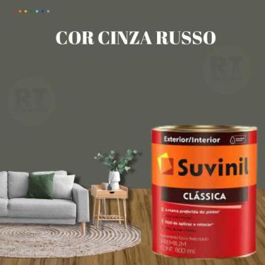 Imagem de Tinta Para Parede Cinza Suvinil Clássica 800ml Premium, Cinza Russo