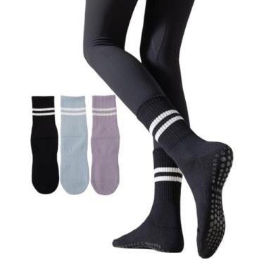 Imagem de Meias de Pilates Irisbear para mulheres, antiderrapantes, ioga, pacote
