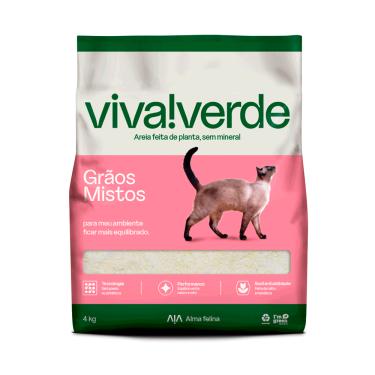 Imagem de Areia Higiênica Para Gatos Biodegradável Descomplicada Viva Verde 4Kg