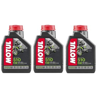 Imagem de Kit Óleo Motor 2 Tempos Motul 510 3 Litros Semissintetico