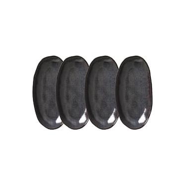 Imagem de Conjunto de Travessas Ovais Grandes Porto Brasil Orgânico Titanium 32x16cm – 4 Peças