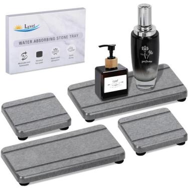 Imagem de Bandejas de secagem de pedras Lyxel para pia de banheiro e cozinha x4