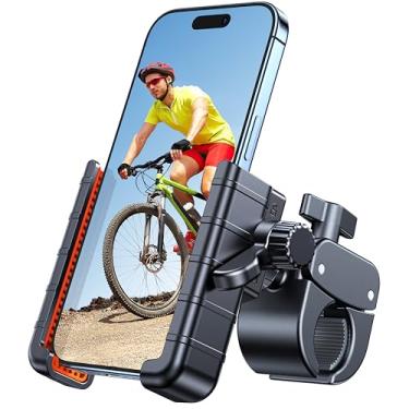 Imagem de Coolpow Suporte de telefone para motocicleta【1s Lock】 Suporte de guidão para celular de bicicleta 【compatível com câmera】 Suporte de telefone de bicicleta para scooter de bicicleta serve para iPhone