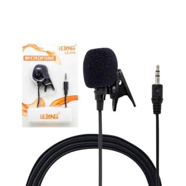 Imagem de Microfone de lapela condensador estéreo P2 3,5 mm - compatível com smartphones, câmeras, PCs | Microfone portátil - Ideal para vlogs, lives, entrevistas, youtubers, professores, palestrantes