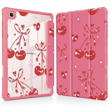 Imagem de Mektron Capa para Samsung Galaxy Tab S6 Lite 10,4 polegadas 2024/2022/2020 com suporte para caneta S, visualização em vários ângulos com capa à prova de choque, capa transparente + suporte de três