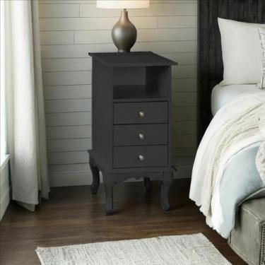 Imagem de Mesa de Cabeceira Madeira com 3 Gavetas e 1 Nicho Pés Luiz XV Meyer Mó